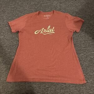 Ariat Wheat Script T Shirt Womens XL Red Short Sleeve Crew Neck